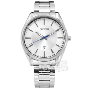 CITIZEN BI1030-53A 俐落男仕 礦石強化玻璃 日本機芯 日期 防水 不鏽鋼手錶 銀色 42mm 廠商直送