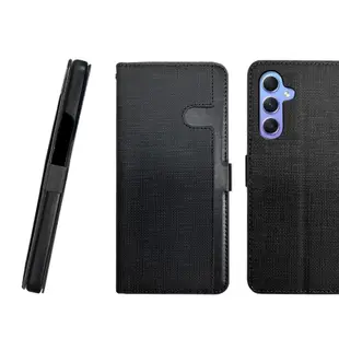 CASE SHOP Samsung A34 5G 前收納側掀皮套-黑