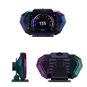 AD Digital Car LCD HUD GPS OBD2 Head Up Display Slope Meter Speed ??Alarm KM/h MPH Speedometer Tachometer Boost Gauge Water Temp