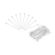 200Pcs Flat Head Pins for Jewelry Making 35mm Brass 20 Gauge Silver