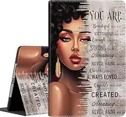 Case for Samsung Galaxy Tab S10 Plus 2024/ S9 Plus/ S9 FE Plus 5G 12.4 Inch 2023, Durable Shockproof Protective Cover for Galaxy Tab S10+/S9+/S9 FE+，African American Women Inspirational Quotes