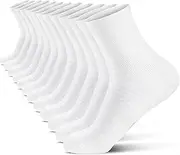 [PAPLUS] Compression Running Ankle Socks for Men and Women (6 Pairs), Quarter Athletic Socks for Running, Cycling, Golf, Work