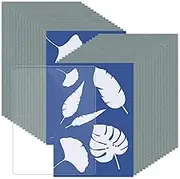 Modixun 32 Sheets A5 Cyanotype Paper + 1 Sheet Acrylic Panel, Thick Solar Drawing Paper, High Sensitivity Sun Print Nature Printing Paper, 8.3x5.8in