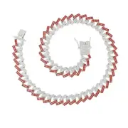 Charles Raymond Zig Zag Bling'ed Out Necklace & with Unique Lock.