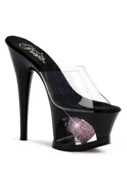 Pleaser MOON-701HRS 7 Inch Heel, 2 3/4 Inch Cut-Out Platform Slide
