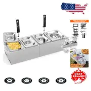 Multi-Compartment Stainless Steel Topping Station with Lids for Backyard Chefs