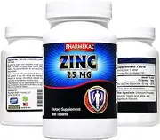 Pharmekal Zinc (as Zinc Gluconate) 25 mg, 100 Mini Size Easy to Swallow Tablets – Immune Support, Essential Mineral Antioxidant, Healthy Living, Gluten Free, cGMP Compliant, Made in USA