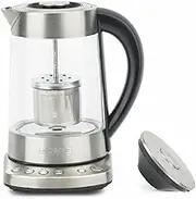 H.Koenig TI700 Teapot Instant T Electric Glass Kettle 1.7 L with Infuser Stainless Steel Tea Filter 2400 W Compact, Pressure Cooker, Adjustable Thermostat 70° to 100°C, Keep Warm, 2 Lids