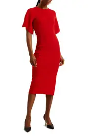 Ted Baker London Raelea Rib Sweater Dress in Red at Nordstrom, Size 3