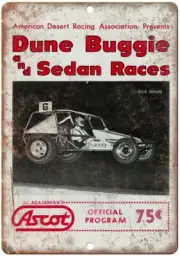 Ascot Dune Buggie and Sedan Races Reproduction Metal Sign A628