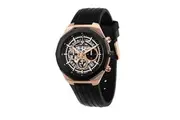 Maserati Stile Chronograph Rubber Strap Black Skeleton Dial Quartz R8871642003 100M Men's Watch