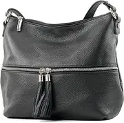 [modamoda de] T159 - ital Umhängetasche Schultertasche aus Leder