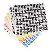 25Pcs 1 to 100 Number Stickers Label Self Adhesive 10mm/0.4" 5 Color