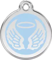 Red Dingo Enamel Angel Wings Tag - Light Blue - Lifetime Guarantee - Cat, Dog, P