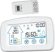 CAXUSD Digital Thermometer Humidity Gauge Large LCD Display Wireless Weather Station Weather Stations for Home