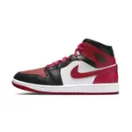 【NIKE 耐吉】休閒鞋 AIR JORDAN 1 MID BRED TOE 黑紅白 芝加哥配色 女鞋 女段 BQ6472-079(休閒鞋)