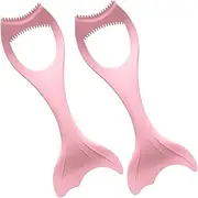 minkissy 2pcs Mascara Brush Silicone Eyeliner Make up Aid Massaging Eye Mask Eyelash Comb Mascara Helper Makeup Eyeliner Pencil Marscara Aid Tool Pink Silica Gel Face Sample Girl