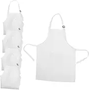 KOMBIUDA Polyester Apron 5pcs Children's Apron Comfortable Wearing Apron Kids Drawing Apron Children Painting Apron Adorable Painting Apron White Apron Cloth Polyester Toddler Multipurpose