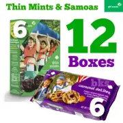 Girl Scout Cookies Thin Mints ✨ Samoas 12 BOXES Chocolate Snacks 2025 FREE SH !