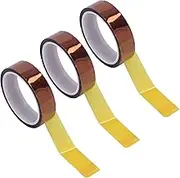 3 Rolls 33m Polyimide High Temperature Tape, 15MM Heat Resistant Heat Transfer Tape, Heat Vinyl Press Tape, Thermal Sublimation Tape, High Temperature Tape for Electronics Soldering Circuit Board