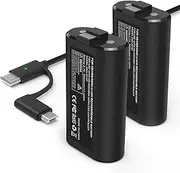 ARyee 2 Pack 6V Rechargeable Li-ion Batteries, 1500mAh with 2 in 1 Type-C/USB Charging Cable for Micro Phone, Smoke Alarms, Electronic Toys, Walkie-Talkie and More Long-Lasting