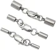 20pcs Round Tube Cord End Caps Glue in Endcap Clasps for 1mm Beading Cord Wire Thread Sterling Silver Plated Brass DIY Craft Jewelry Making CF225-1