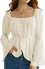 [SCARLET DARKNESS] Renaissance Peasant Blouses for Women Off Shoulder Tops Pirate Costume Women