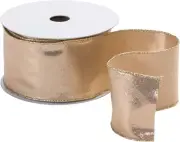 Melrose Metallic Christmas Wired Craft Ribbon - 2.5" x 10 Yards - Gold
