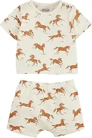 [Mud Pie] Children's Horse Print Baby Short Set; 3-6M, Horse Print