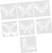 IWOWHERO 7PCS Butterfly Drawing Stencils Reusable DIY Painting Templates for Classroom and Creative Activities Durable and Safe for Long Term Use Enhance Creativity and Imagination