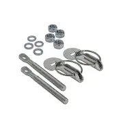 SAAS Hood Pin Kit Sliver Universal Hood Pins Lock Mount Bonnet Latch Kit Racing