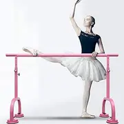 Dance Bar Ballet Bar Ballet Bar Ballet Bar Portable Mobile for Kids Girls Home Brackets Ballet Pole Freestanding Height Adjustable Heavy Duty Dance Stretching (Pink (2M) EU)