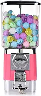 Gumball Machine for Kids, Candy Vending Machines, 200 Empty Balls, 100 Stainless Steel Tokens, Coin Operated Bubble Gum Machine for Game Stores Pink
