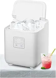 Countertop Ice Maker Machine 15KG/24hrs Black for Home Kitchen, Electric Nugget Size Ice Cube Making Machine Automatic Portable Ice Maker Machine, Perfect for Parties Mixed Drinks