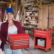 Costway6-Drawer Rolling Lockable Tool Chest for Garage &amp; Factory &amp; Workshop -Red