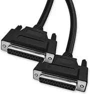 DB25 25 Pin 3.3 Feet(1 Meter) Two Row Straight Through Serial Cable, Double Shielded(Metal Braiding&AL-foil), Female to Female, Black, SC920S07FF
