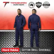 Hard Yakka Mens Cotton Drill Work Coverall (Y00010) 72-132 RRP$119.95