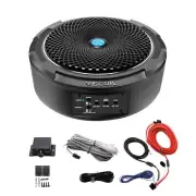 RECOIL SL1708 8" Under Seat Slim Amplified Car Subwoofer with OFC Wiring Kits