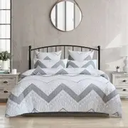 Renee Taylor Indie Jacquard Yarn Dye Quilt Cover and 2x Pillowcases Set