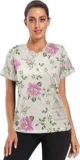 [Caihoyu] Asian Women Running Shirts Soft Cool Workout Tops Running Short Sleeve Shirts for Yoga Gym Workout S-3XL