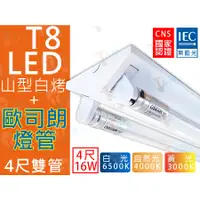 在飛比找蝦皮購物優惠-T5達人 T8 LED 4尺 雙管 16W*2 山型燈具附歐