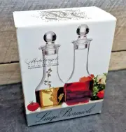 Luigi Bormioli Michelangelo Masterpiece Aroma Two Piece Glass Cruet Set ~ New