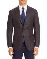 Robert Graham Melange Hopsack Slim Fit Brown/Blue Sport Coat L51404 Size 48