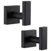 Bathroom Towel Hooks, Stainless Steel Robe Coat Hooks for Wall, Matte Black, ...
