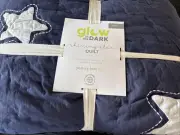 NEW Pottery Barn Kids Shining Star Glow In The Dark TWIN Navy Quilt