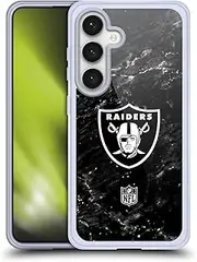 Head Case Designs Officially Licensed NFL Marble Las Vegas Raiders Artwork Soft Gel Case Compatible with Samsung Galaxy S24 5G