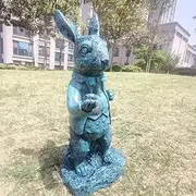 Wonderland Garden Sculpture,Bronze Finish,Alice and Wonderland Decor,Garden Statue Ornament for Indoor Outdoor Garden Patio Lawn Yard (Rabbit)