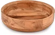 Kaizen Casa Wooden Round Shaped Serving Bowl for Fruit,Dessert Platter Tray Dish Kitchen Dining Fruit,Dessert,Snack