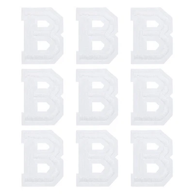 Letters B Patches White Iron-On Letters Patch for Clothing Repair 9 Pcs