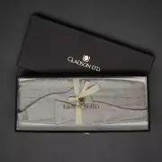 Gladson Mens Silk Bow Tie Cummerbund Box Set Silver Paisley Weave Wedding Formal